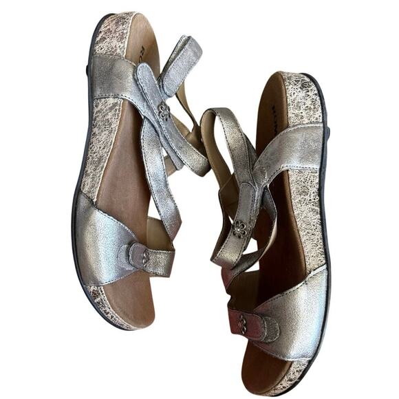 Romika Fidschi 54 EU 41 US 10 Sandal Pewter leather padded comfort adjustable - Picture 3 of 6